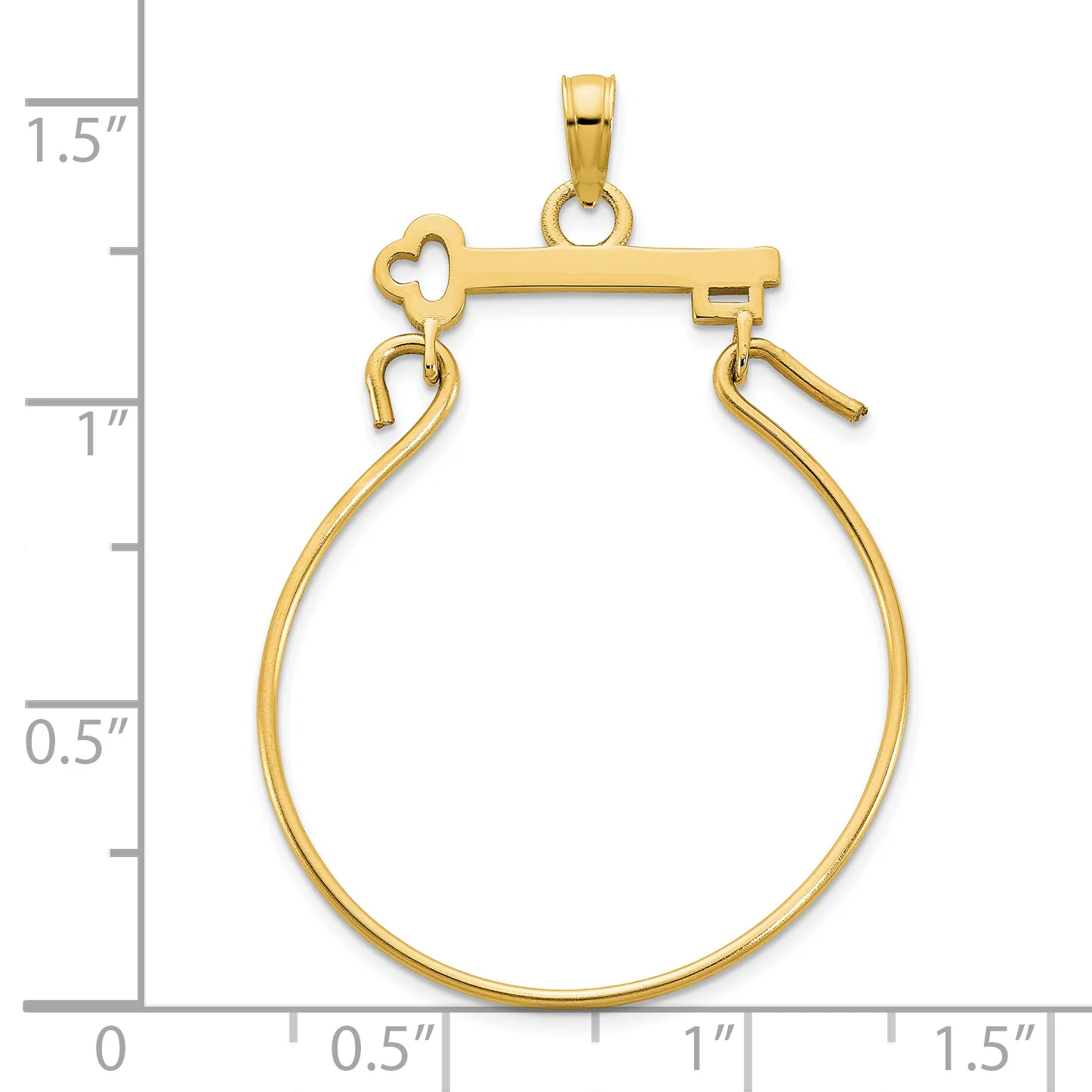 Colgante Portador de Dije en Forma de Llave en Oro de 14k - Image 2