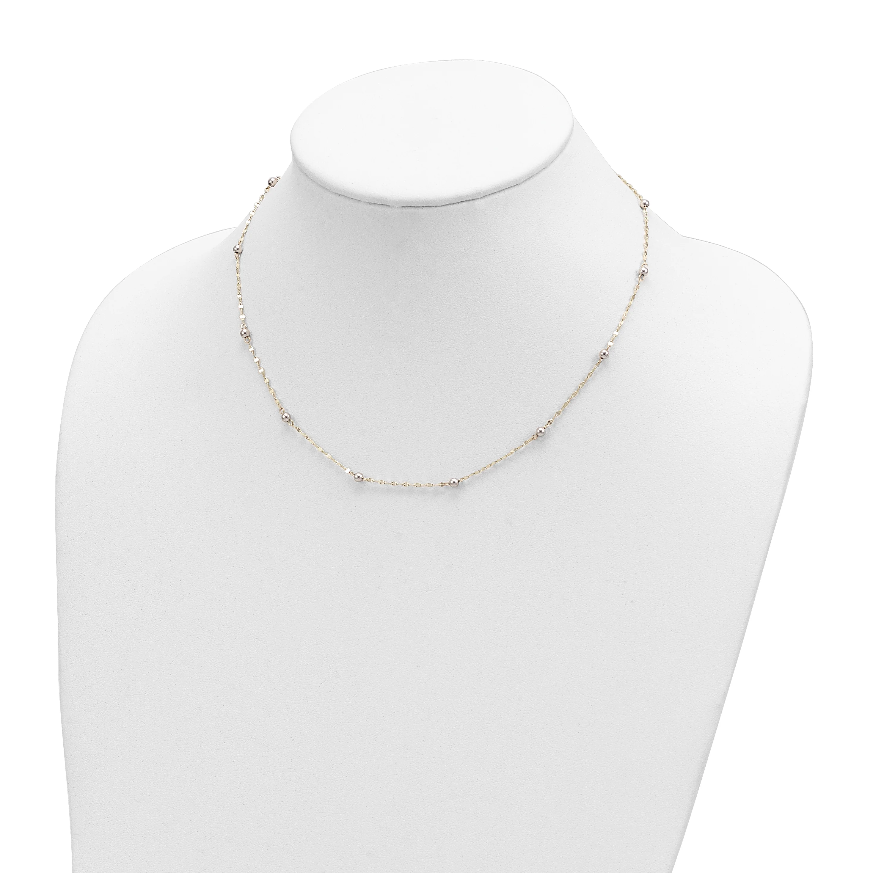 Collar Elegante Bead Pulido Bicolor de 14K - Image 2