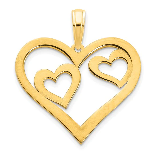 Colgante Corazón en un Corazón en Oro de 14k - Image 4
