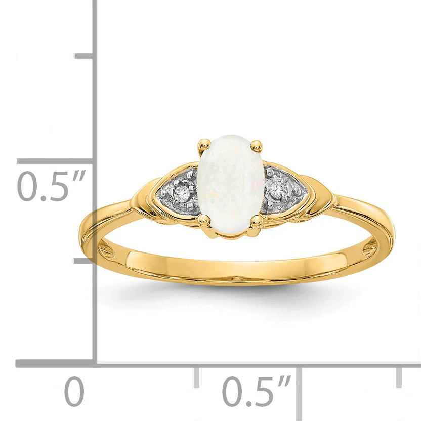 Anillo de Ópalo y Diamantes en Oro de 14k - Image 3