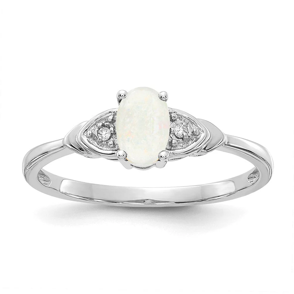Anillo de Ópalo y Diamantes en Oro de 14k - Image 7