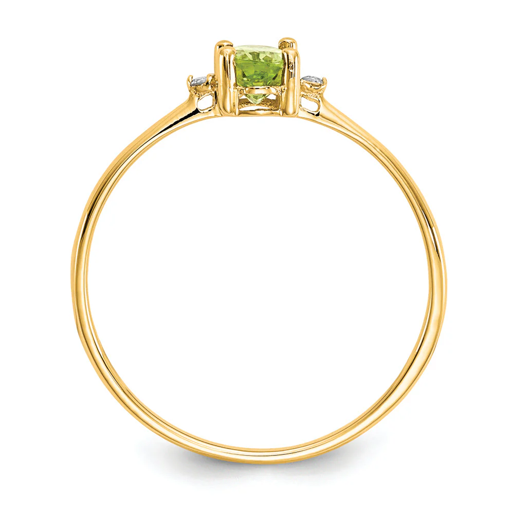 Anillo de Peridoto y Diamante en Oro de 14k - Image 8