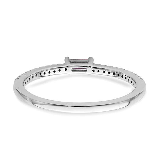 Anillo de Rubí y Diamante Pulido en Oro Blanco de 14k - Image 6