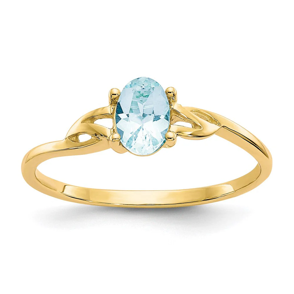 Anillo de Nacimiento en Oro de 14k con Aguamarina - Image 3