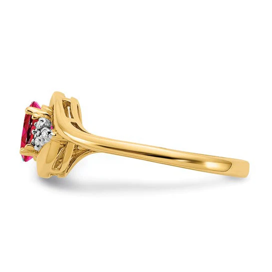 Anillo de Rubí y Diamante en Oro de 14k - Image 10
