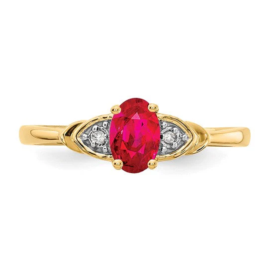 Anillo de Rubí y Diamante en Oro de 14K - Image 12