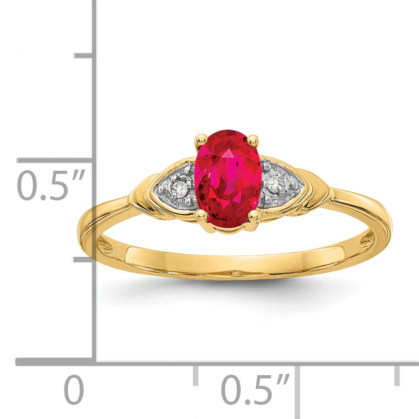 Anillo de Rubí y Diamante en Oro de 14K - Image 9
