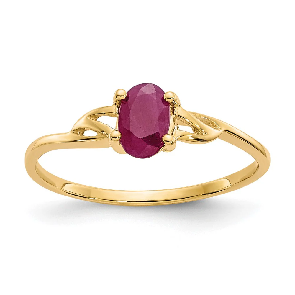 Anillo de Rubí con Piedra de Nacimiento en Oro de 14k - Image 4