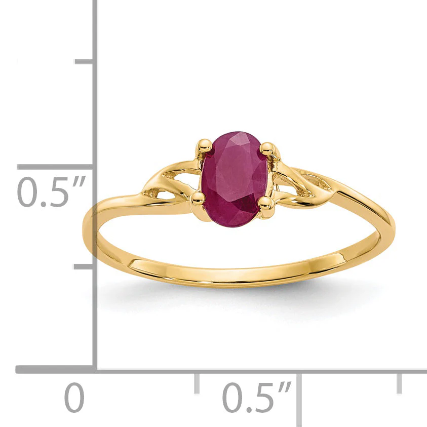 Anillo de Rubí con Piedra de Nacimiento en Oro de 14k - Image 5