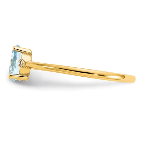 Anillo de Nacimiento con Diamantes y Aguamarina en Oro - Image 10