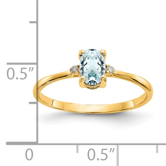 Anillo de Nacimiento con Diamantes y Aguamarina en Oro - Image 12