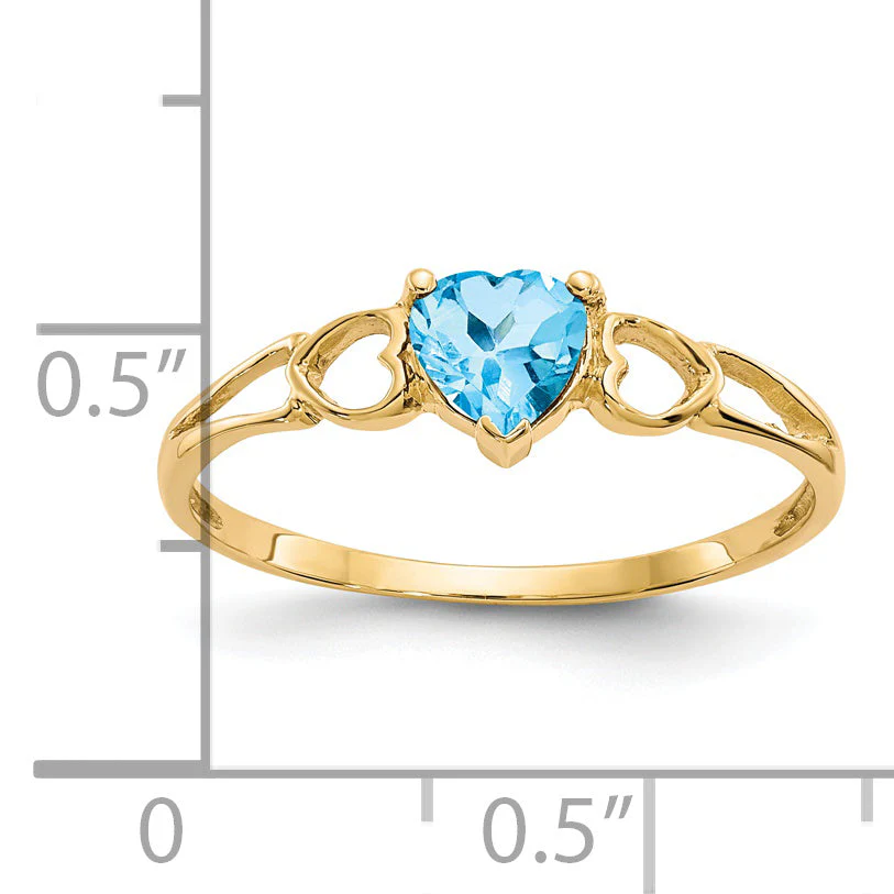 Anillo de Topacio Azul Suizo con Piedra de Nacimiento en Oro de 14k - Image 5