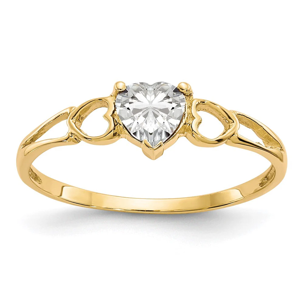 Anillo de Topacio Blanco con Oro de 14k - Piedra del Mes de Abril - Image 4