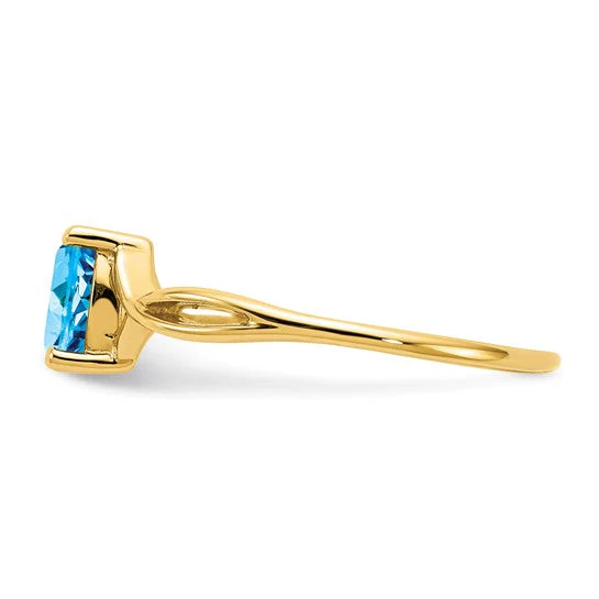 Anillo de Oro de 14k con Topacio Azul Suizo (Piedra de Nacimiento) - Image 11