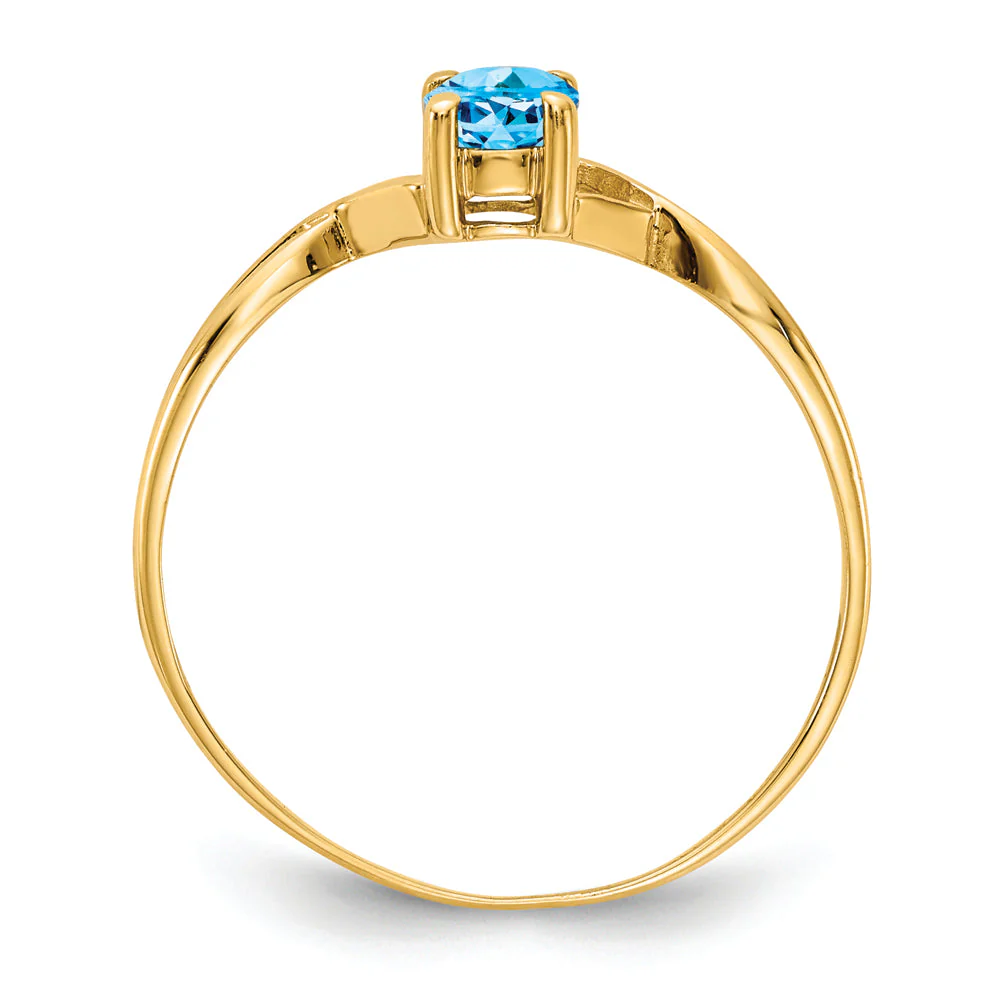 Anillo de Oro de 14k con Topacio Azul Suizo (Piedra de Nacimiento) - Image 8