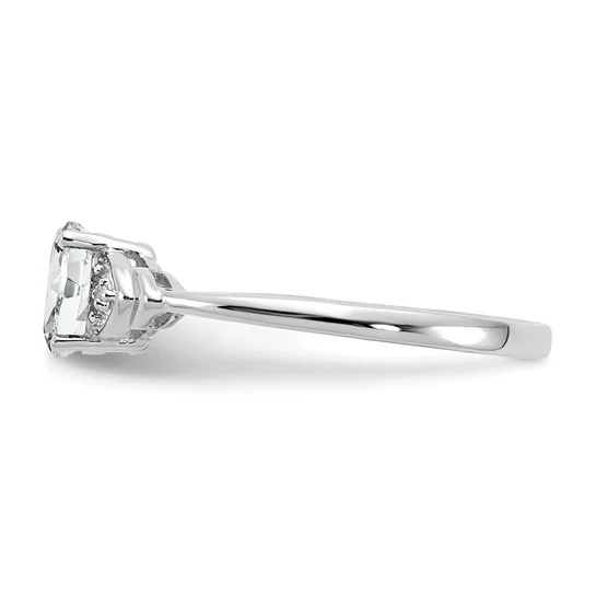 Anillo de Oro de 14k con Topacio Blanco y Diamantes - Image 4