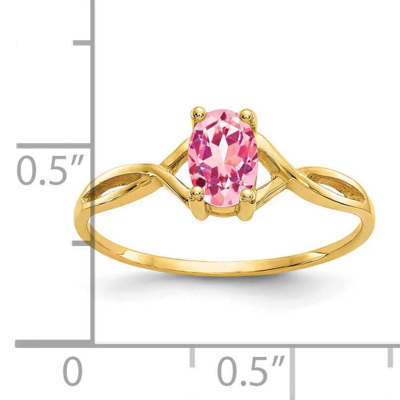 Anillo de Oro de 14k con Piedra de Nacimiento de Turmalina Rosa - Image 11
