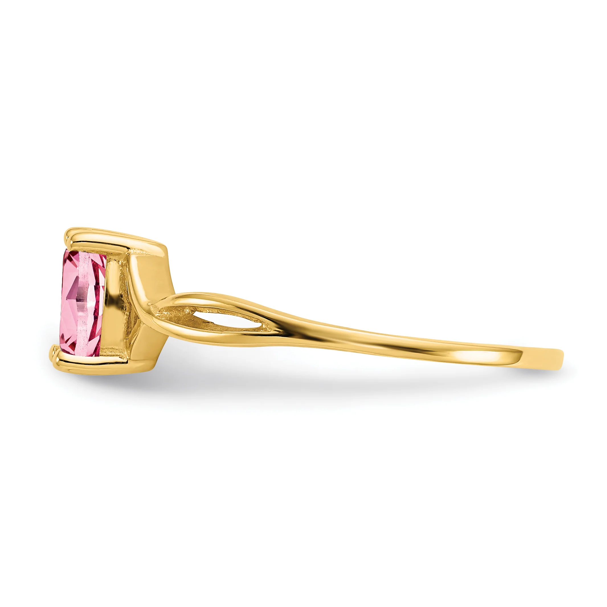 Anillo de Oro de 14k con Piedra de Nacimiento de Turmalina Rosa - Image 9