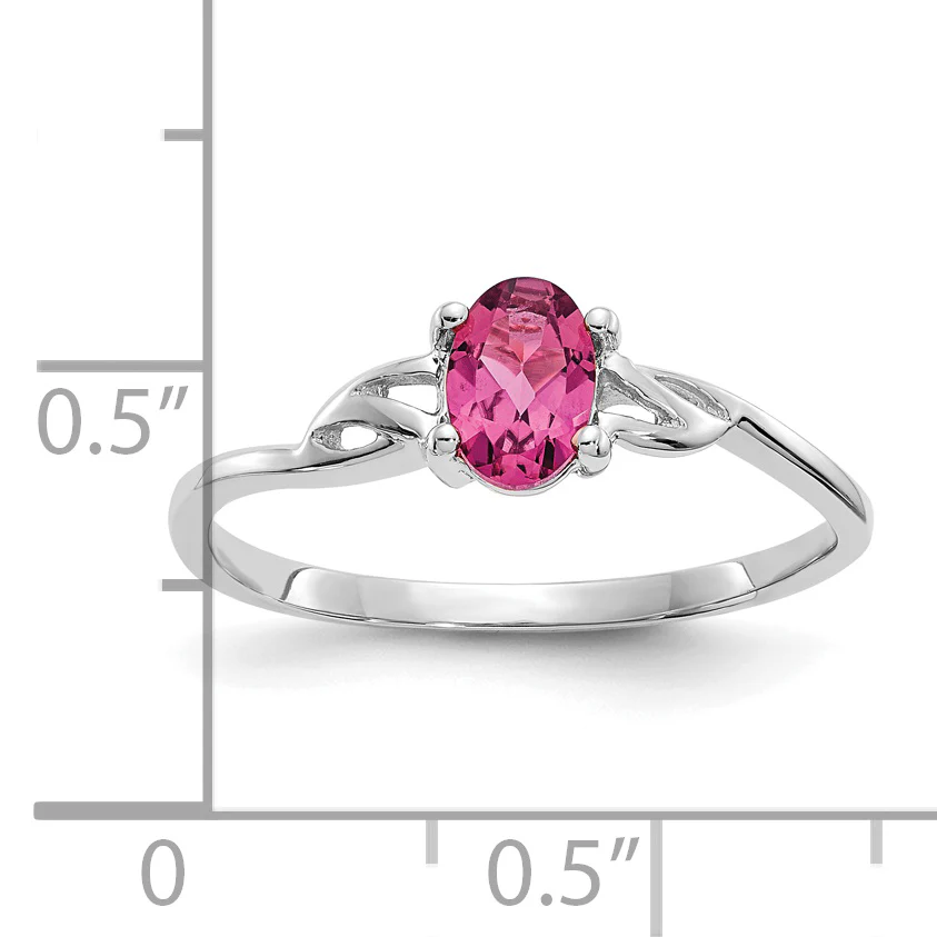 Anillo de Oro de 14k con Piedra de Nacimiento de Turmalina Rosa - Image 2