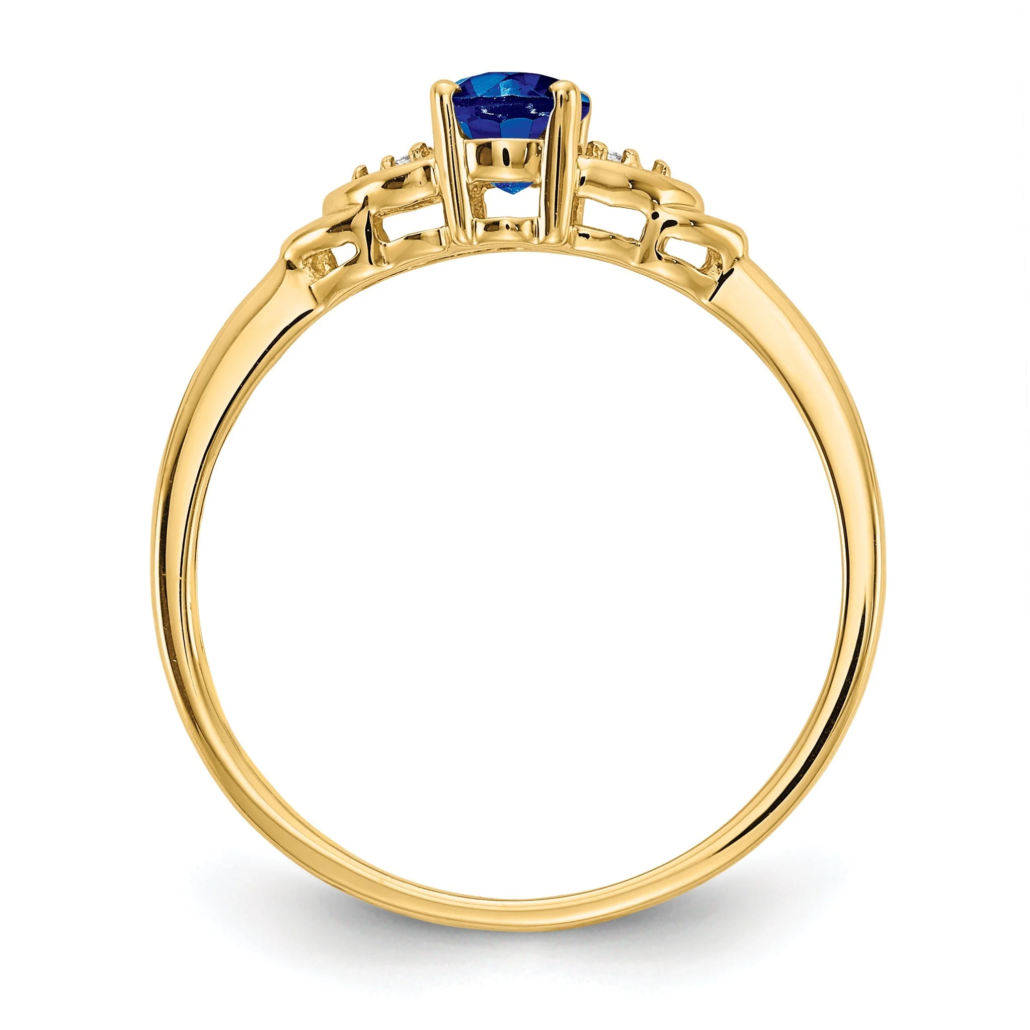 Anillo de Zafiro y Diamantes de Oro Blanco de 14k - Image 8