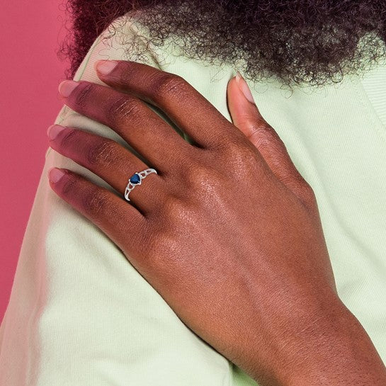 Anillo de Piedra de Nacimiento de Zafiro de Oro de 14k - Image 3