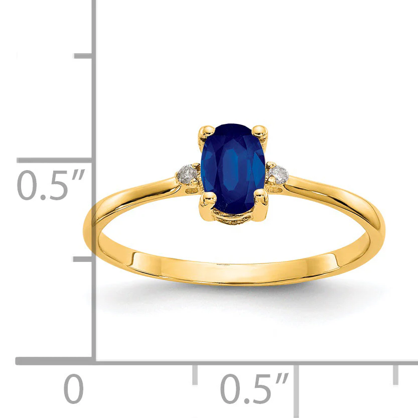 Anillo con Zafiro y Diamantes en Oro de 14k - Image 5