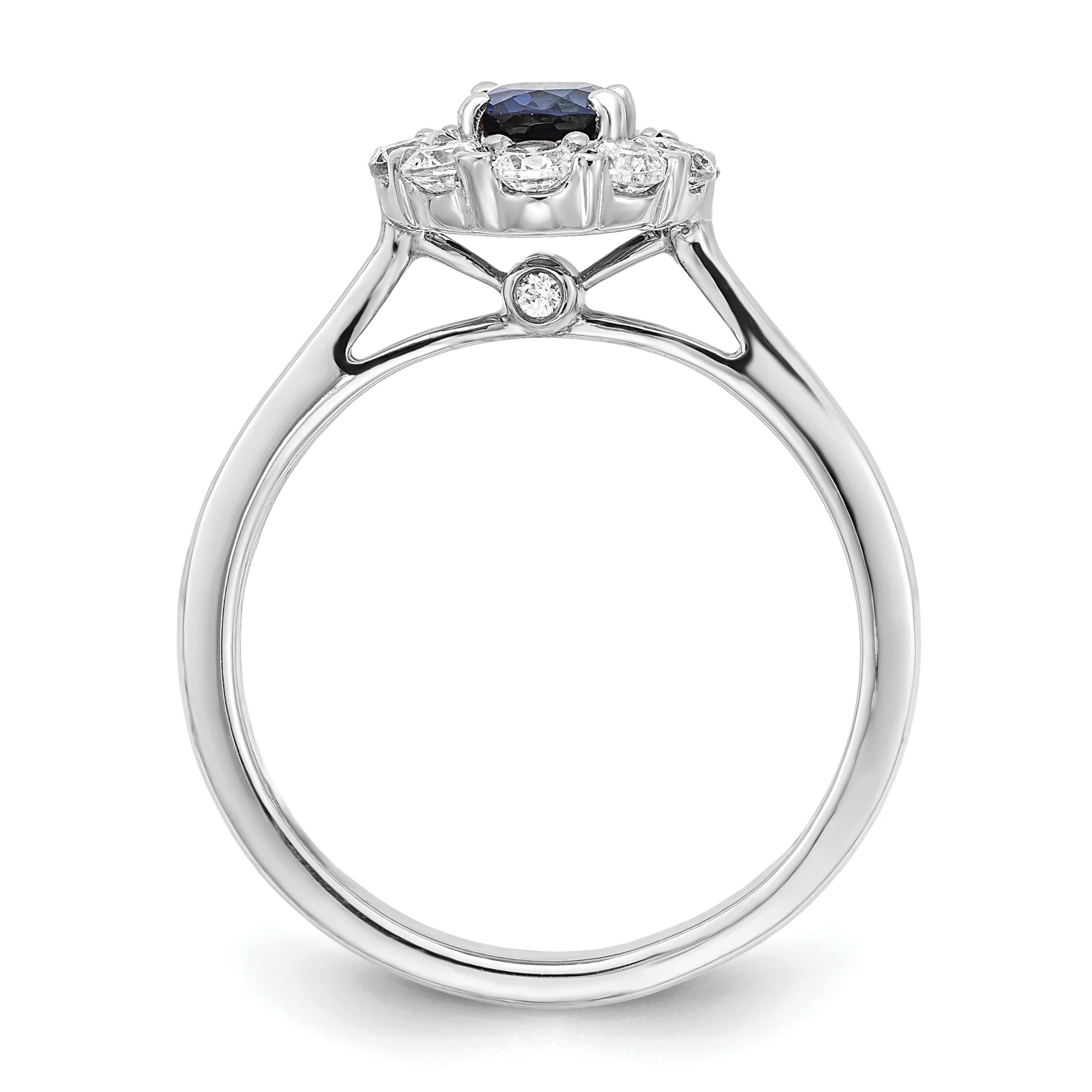 Anillo de Oro Blanco de 14k con Zafiro como Piedra de Nacimiento - Image 2