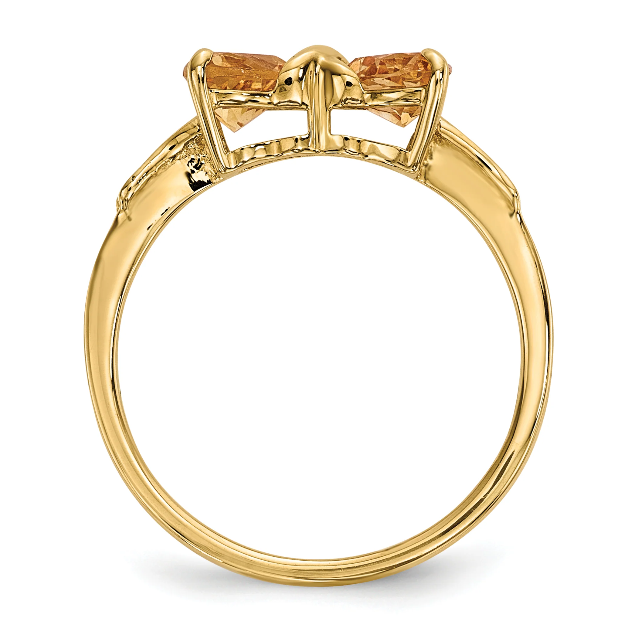 Anillo de Lazo con Citrino en Oro Pulido de 14k - Image 5