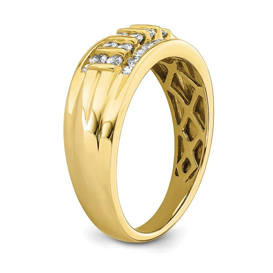 Anillo para Hombre de Oro 10k con Diamante de 1/2 Quilate Creado en Laboratorio (VS/SI+ G+) - Image 14