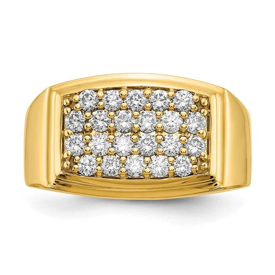 Anillo para Hombre de Oro 10k con Diamante de 1 Quilate Creado en Laboratorio (VS/SI+ G+)-Estilo Cluster Completo - Image 8