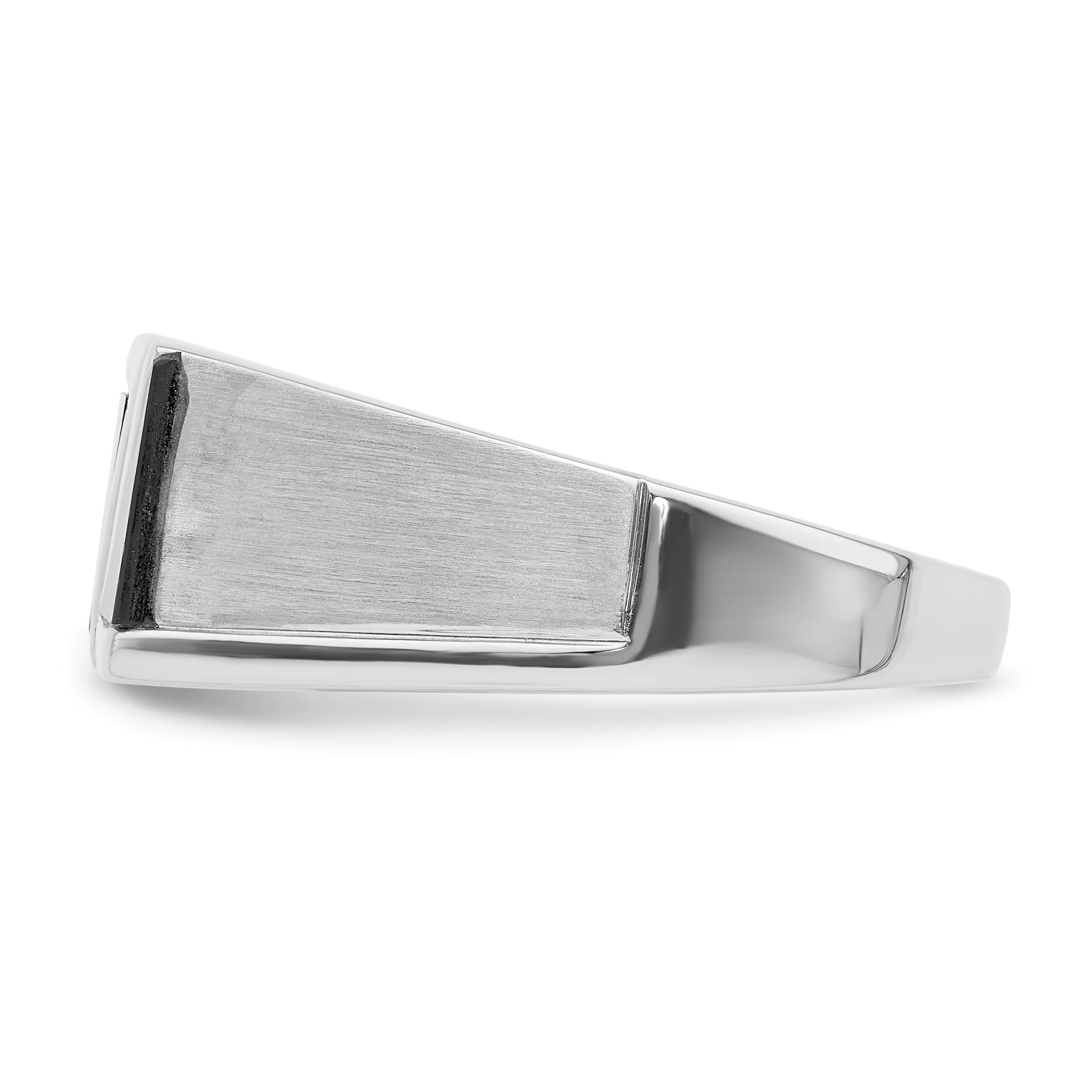 Anillo para Hombre de Oro Blanco 14k con Ónix, Diamantes y Acabado Pulido/Satinado - Image 5
