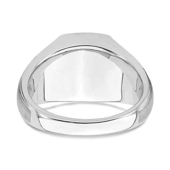 Anillo para Hombre de Oro Blanco 14k con Ónix, Diamantes y Acabado Pulido/Satinado - Image 5