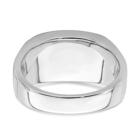 Anillo para Hombre de Oro Blanco 14k con Ónix, Diamantes y Acabado Pulido/Satinado - Image 5