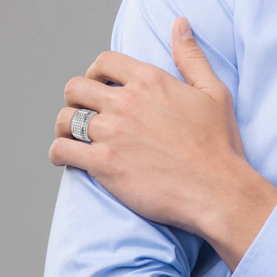 Anillo de Boda para Hombre en Oro 10k con Diamante Lab Creado - Image 8