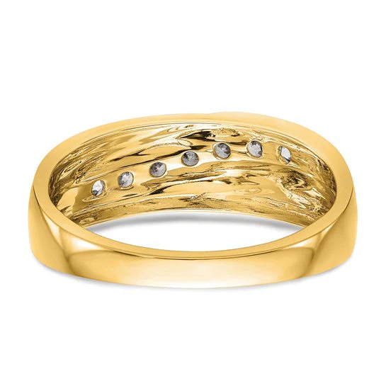 Anillo de Boda para Hombre en Oro  14k con Diamantes Lab Creado (1/2 quilate) - Image 12