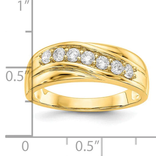 Anillo de Boda para Hombre en Oro  14k con Diamantes Lab Creado (1/2 quilate) - Image 13
