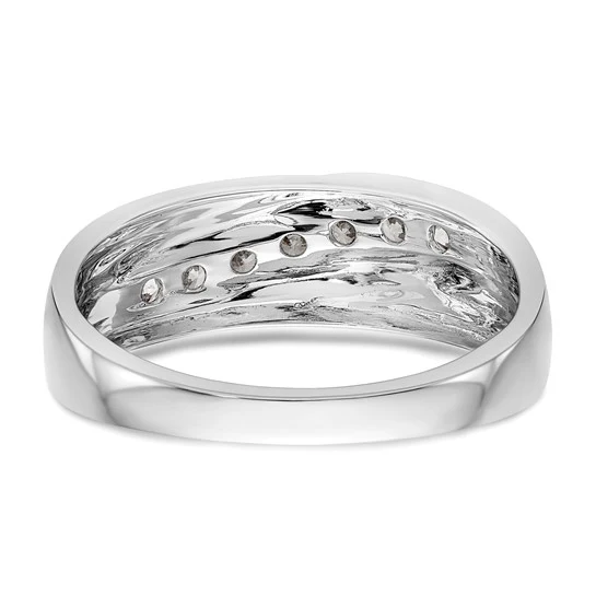 Anillo de Boda para Hombre en Oro  14k con Diamantes Lab Creado (1/2 quilate) - Image 5