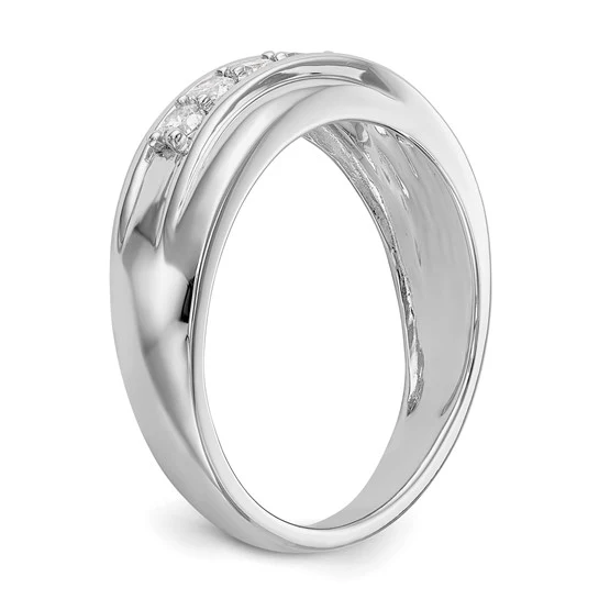 Anillo de Boda para Hombre en Oro  14k con Diamantes Lab Creado (1/2 quilate) - Image 6