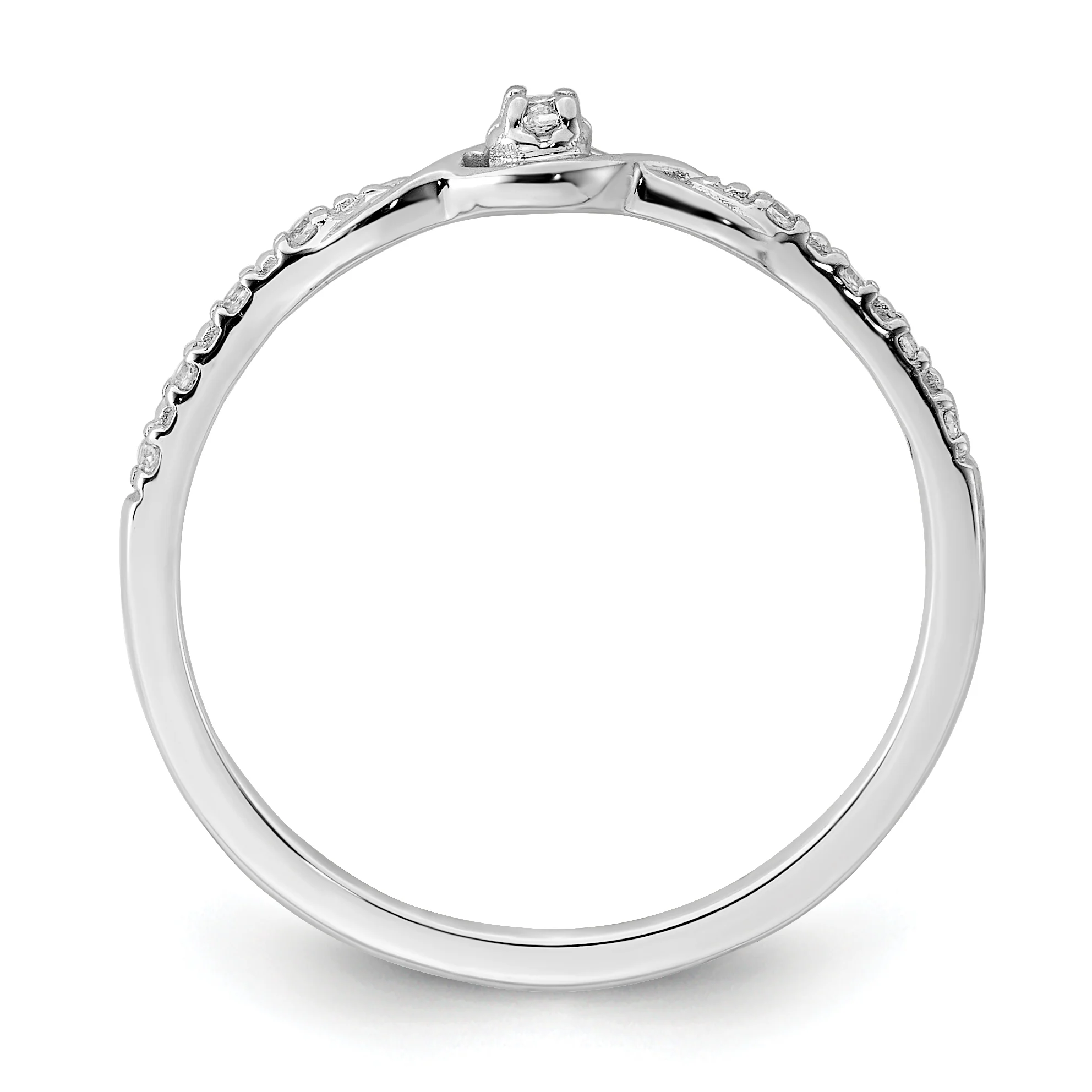 Anillo de Promesa en Oro Blanco de 14k Pulido con Diamantes - Image 2
