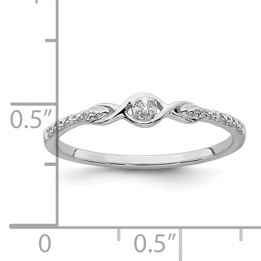 Anillo de Promesa en Oro Blanco de 14k Pulido con Diamantes - Image 3