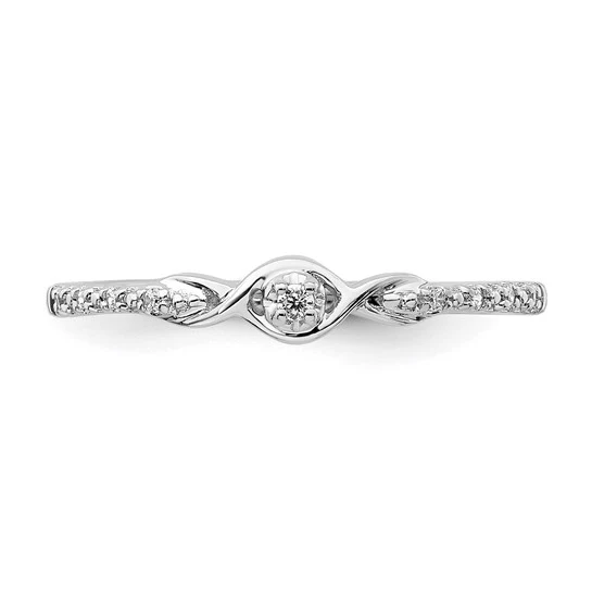 Anillo de Promesa en Oro Blanco de 14k Pulido con Diamantes - Image 4