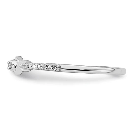Anillo de Promesa en Oro Blanco de 14k Pulido con Diamantes - Image 6