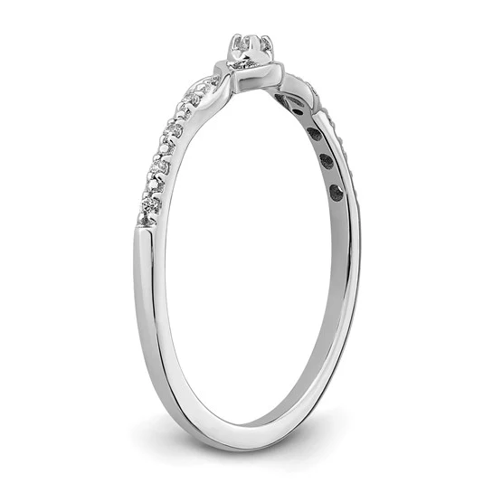Anillo de Promesa en Oro Blanco de 14k Pulido con Diamantes - Image 7