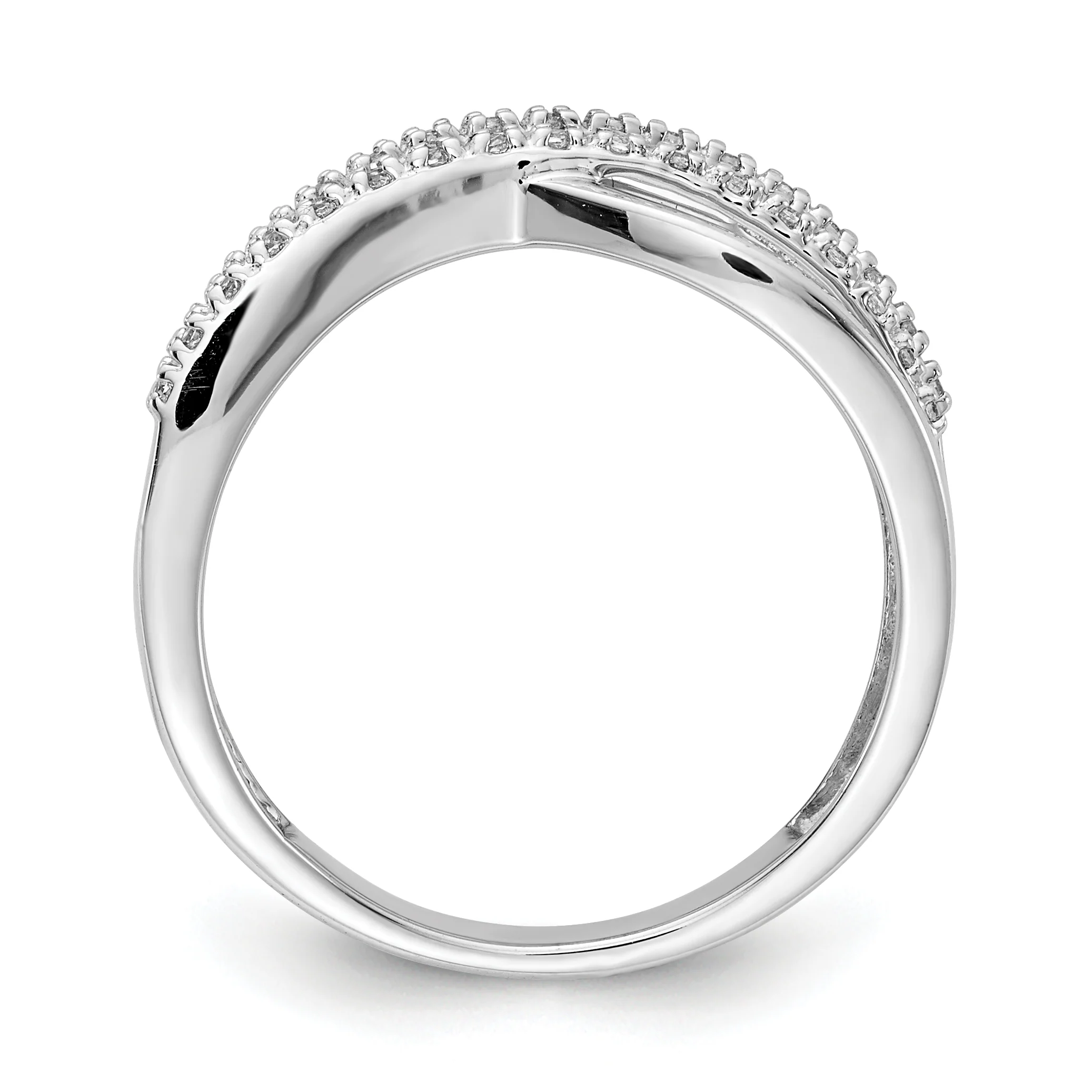 Anillo de Oro Blanco Pulido con Diamantes de 14k - Image 5