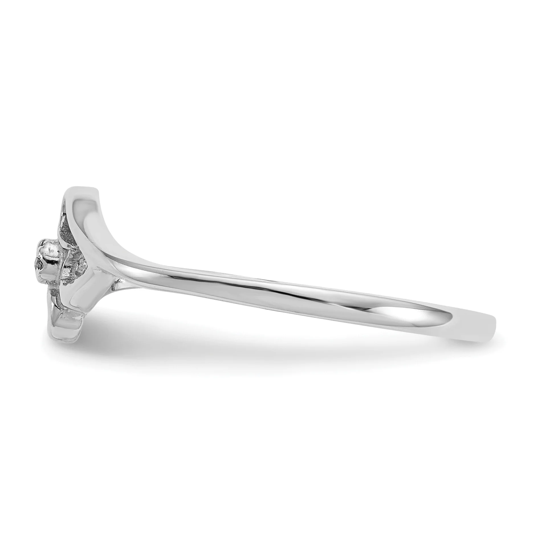Anillo de Corazón con Diamante AA en Oro Blanco de 14k Pulido - Image 3
