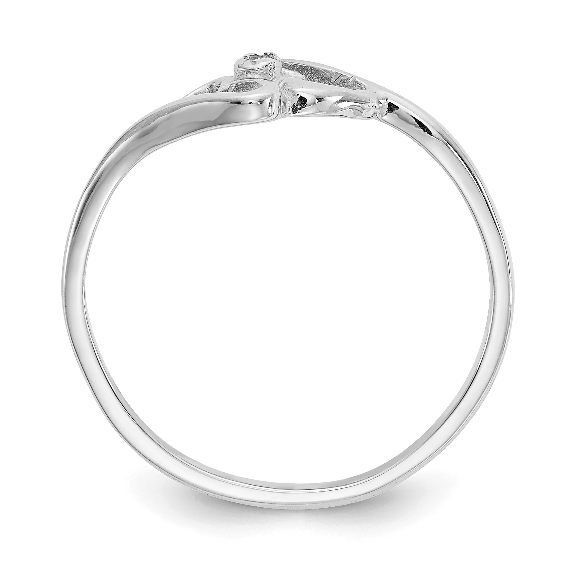 Anillo de Corazón con Diamante AA en Oro Blanco de 14k Pulido - Image 5