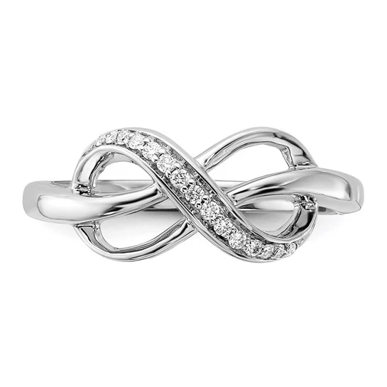 Anillo de Diamantes en Oro Blanco de 14k con Diseño Infinito - Image 4