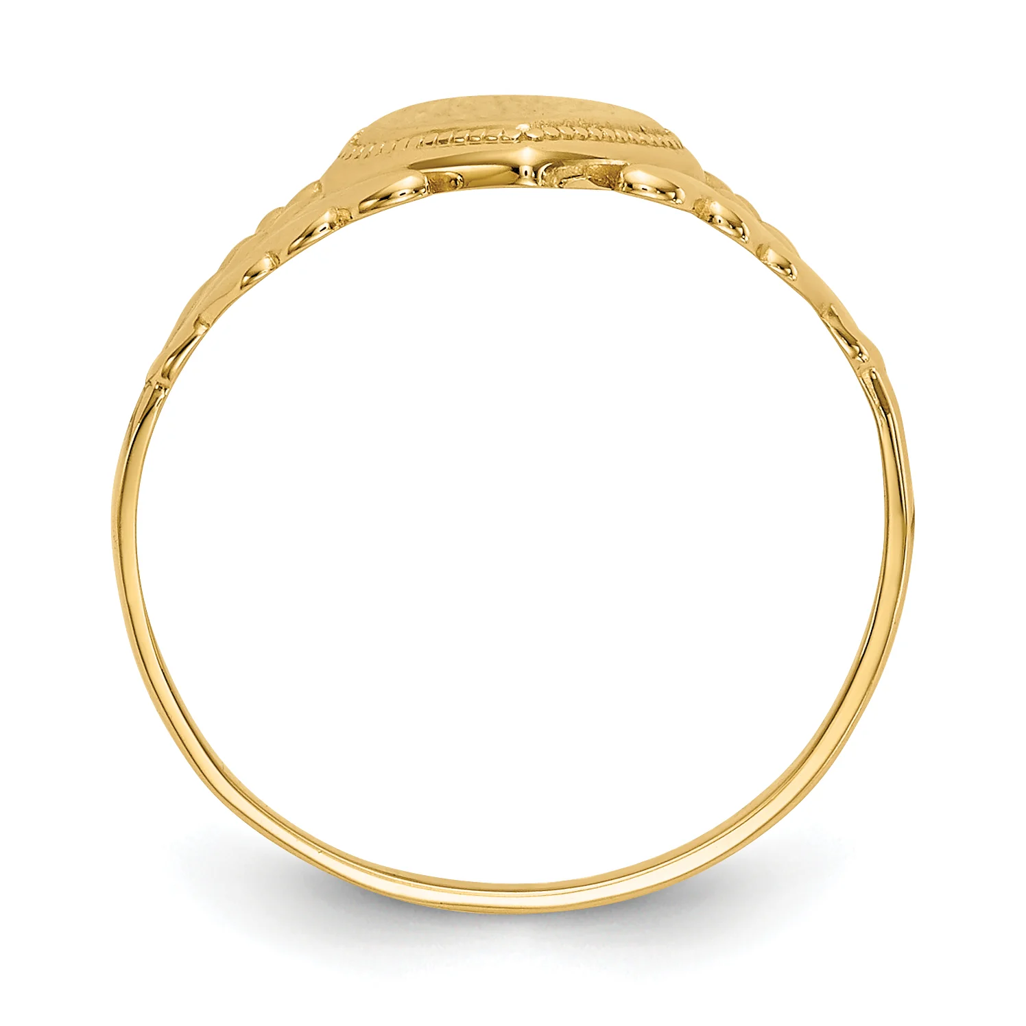 Anillo Corazón Pulido para Bebé en Oro Amarillo de 14k - Image 2