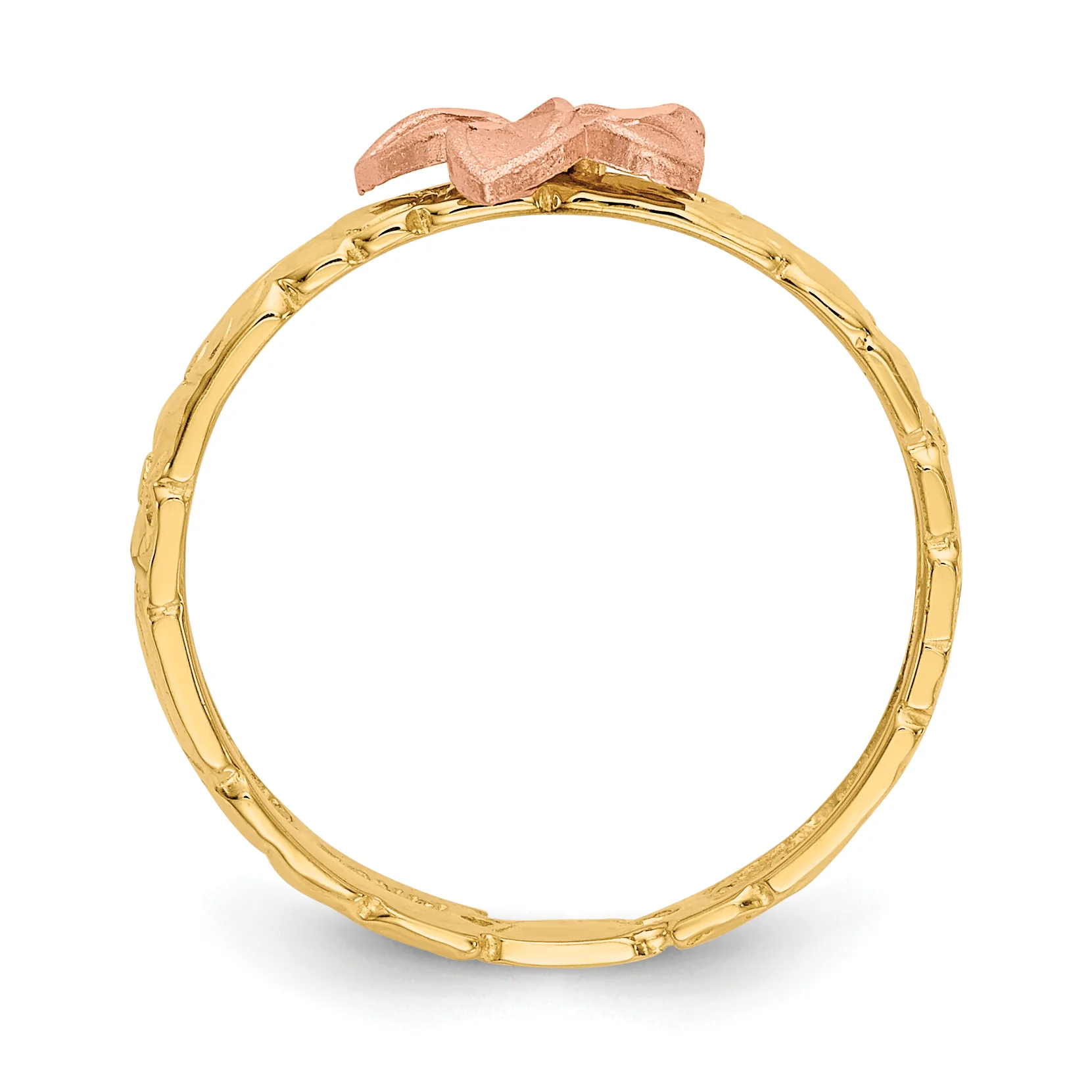 Anillo para Bebé Plumeria Bicolor en Oro de 14k - Image 2