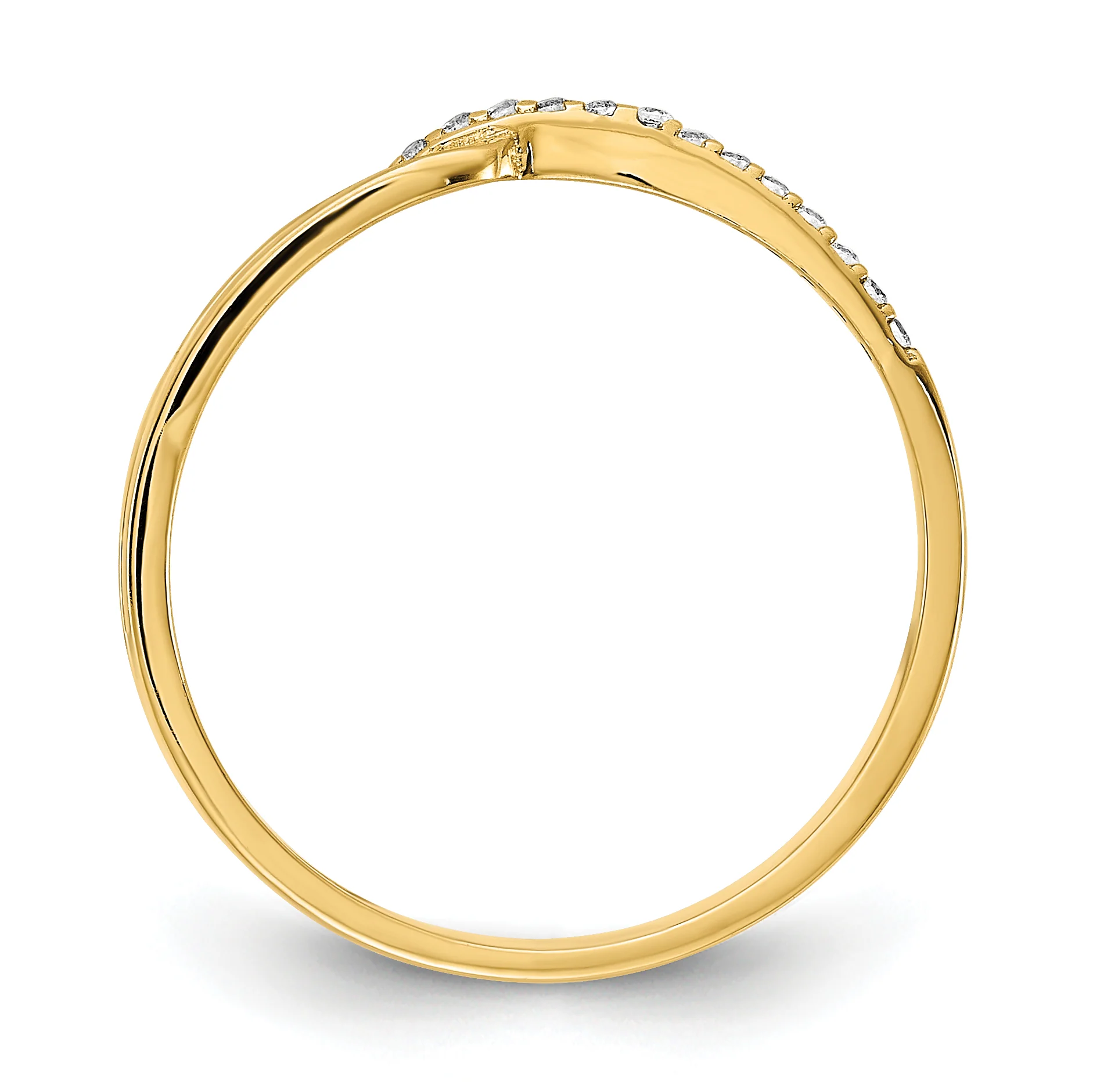 Anillo Fancy Pulido con Circonitas de 14k - Image 2